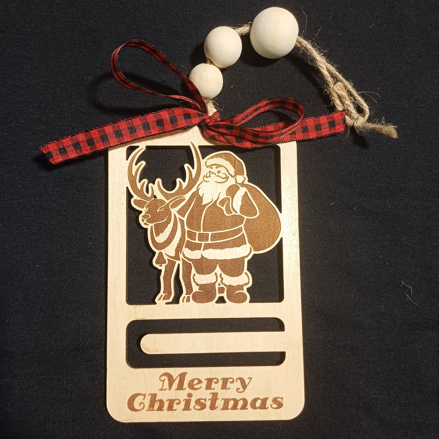 Sant and Rudolph Money Holder Ornament