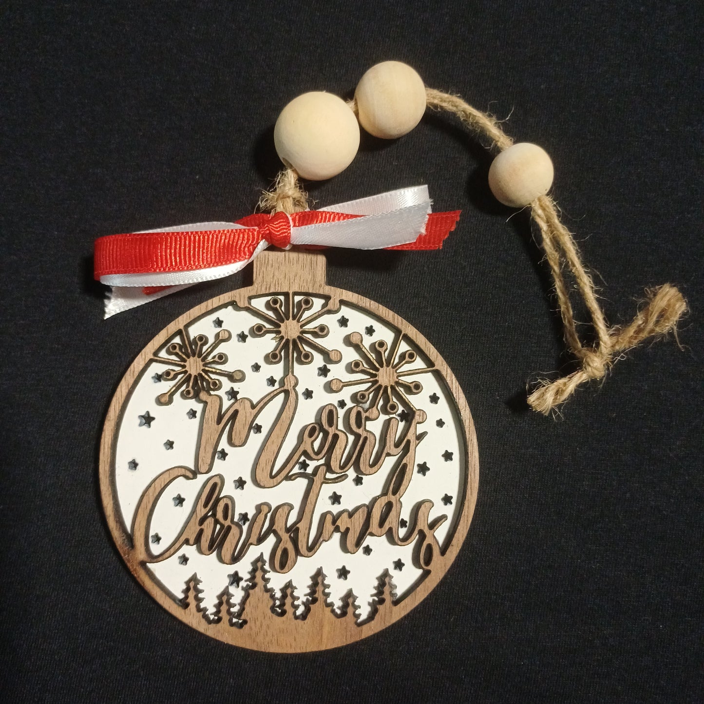 Merry Christmas Ornament- Two Tone