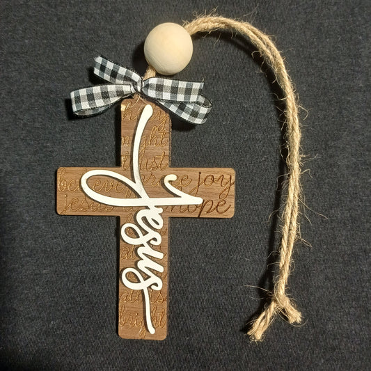 Jesus Crucifix Ornament (white)