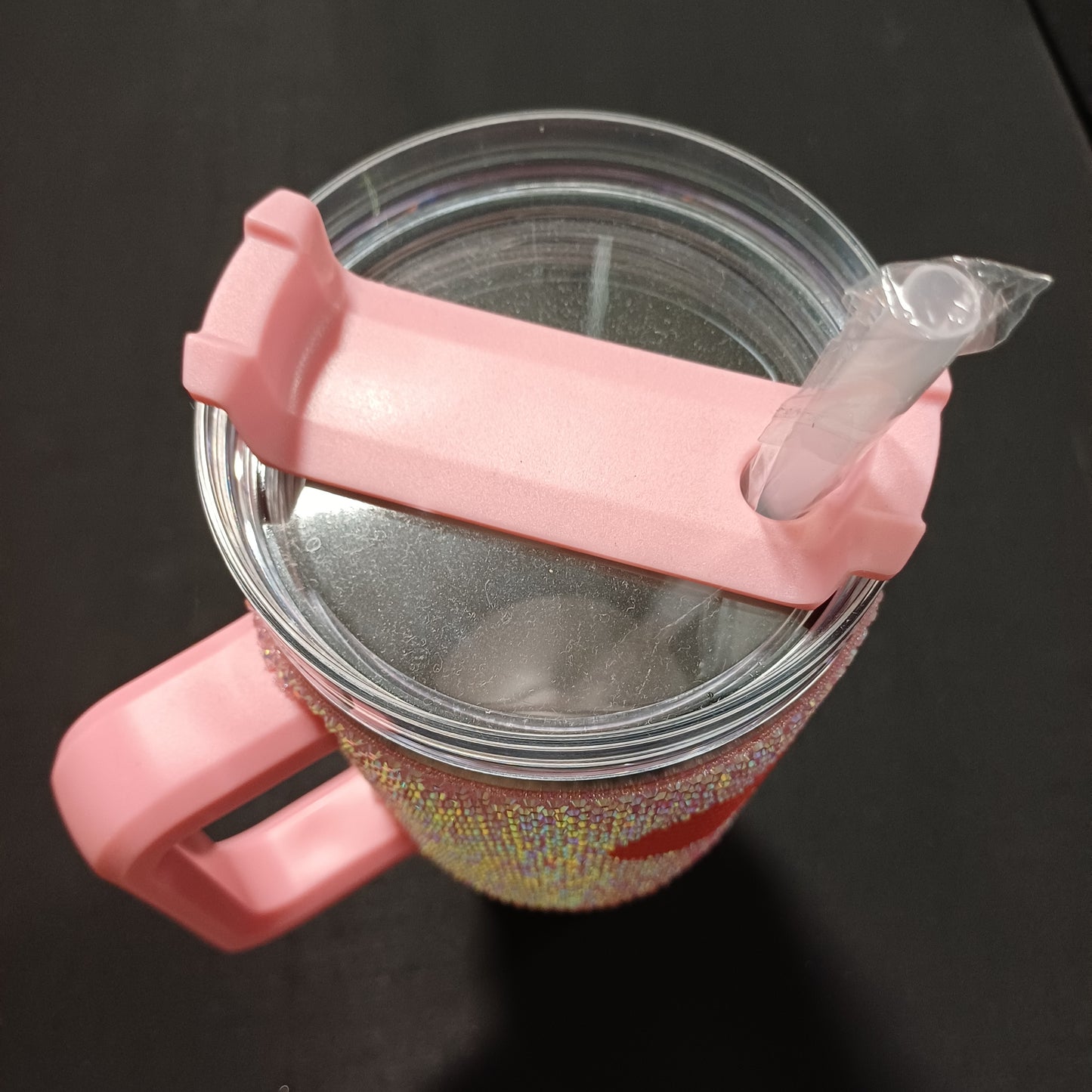 Pink Rhinestone Tumbler with Heart