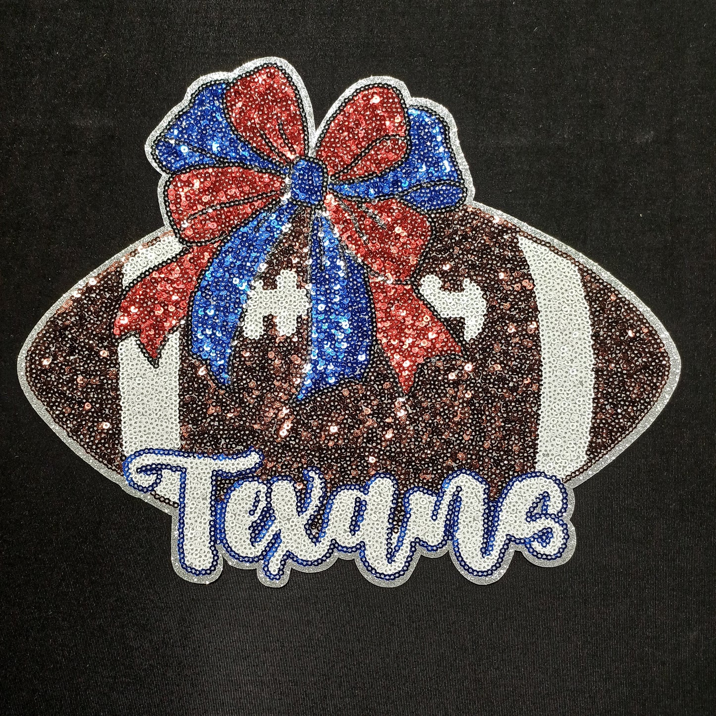 Texans Football with Bow Sequined Patch